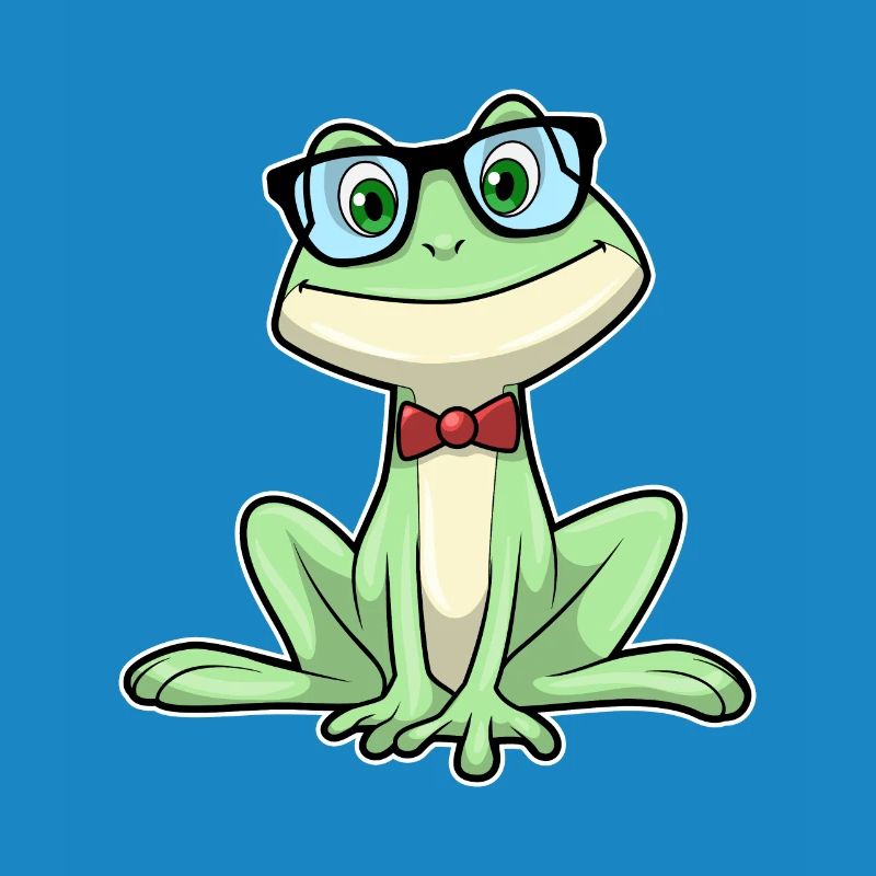 Frosch Nerd Buch Brille
