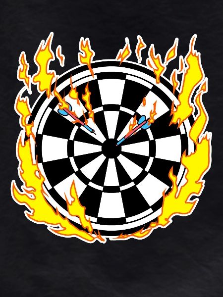 Dartboard in flames