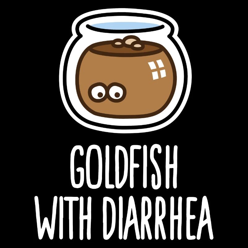 Lustiger Tierarzt Goldfisch mit Durchfall Cartoon
