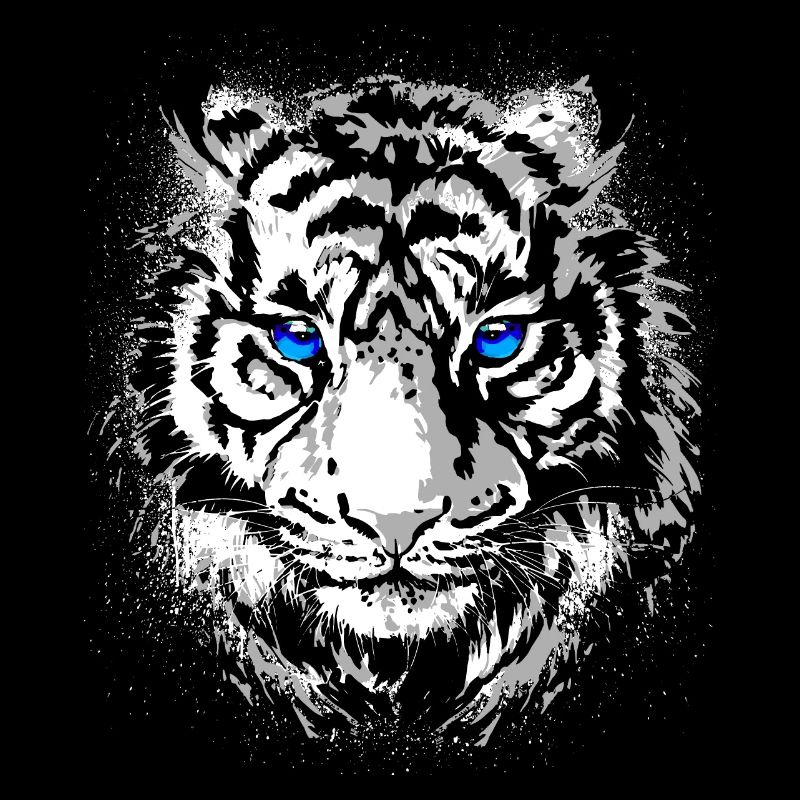 Tiger Head - White Tiger - Cat Wildcat