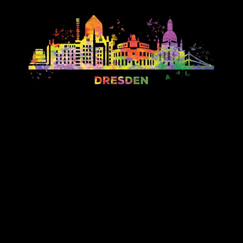 Dresde Skyline Coloré Dresden Frauenkirche