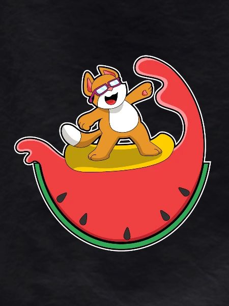 Cat Surfing Surfboard Summer