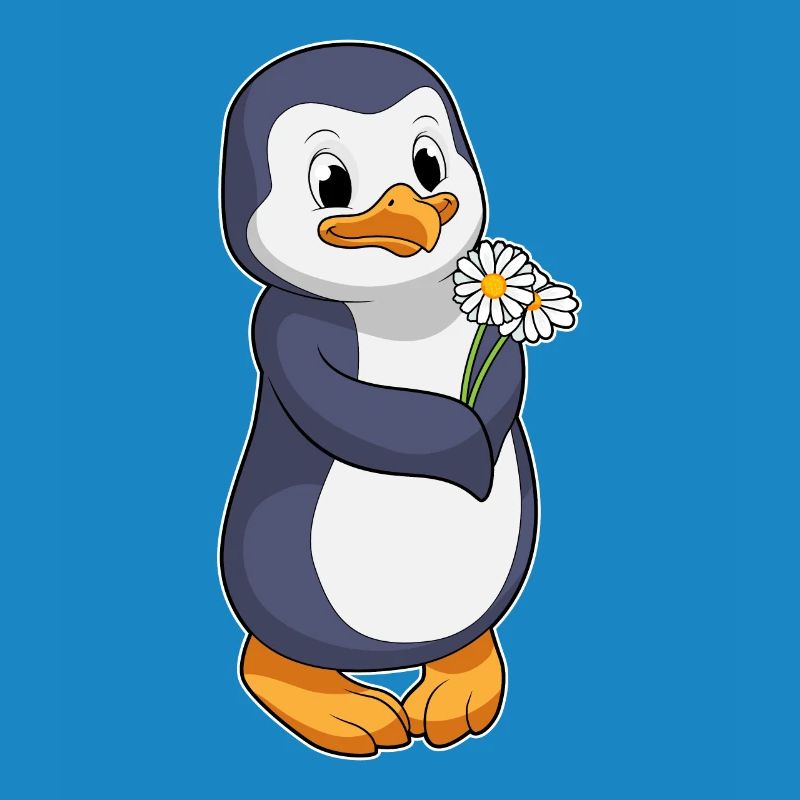 Pinguin Gänseblümchen