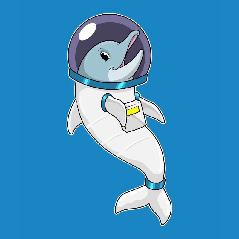 Astronaute Dolphin Space