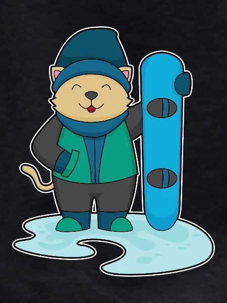 Cat Snowboarder Snowboard