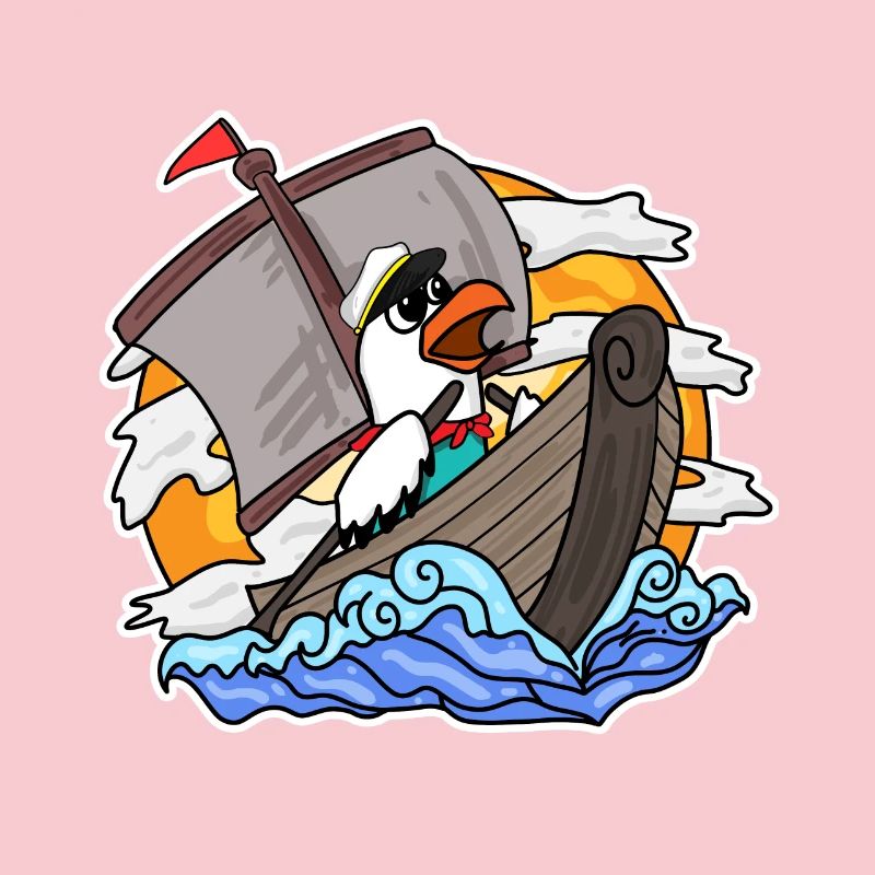 Möwe im Boot