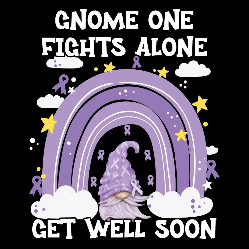 Gnome One Fights Alone Cancer Awareness