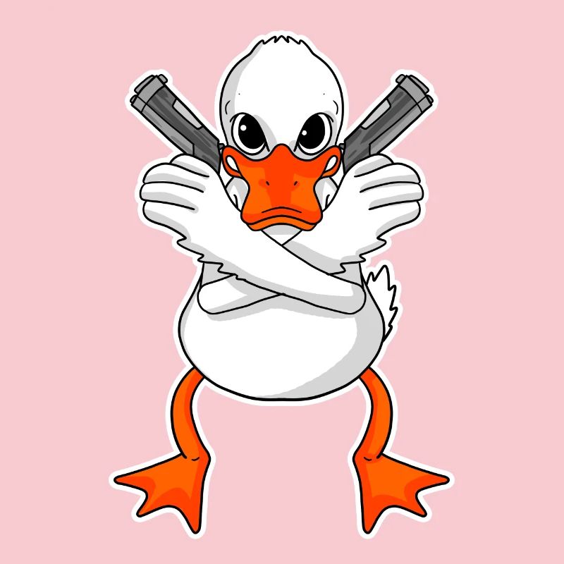 Duck with pistol