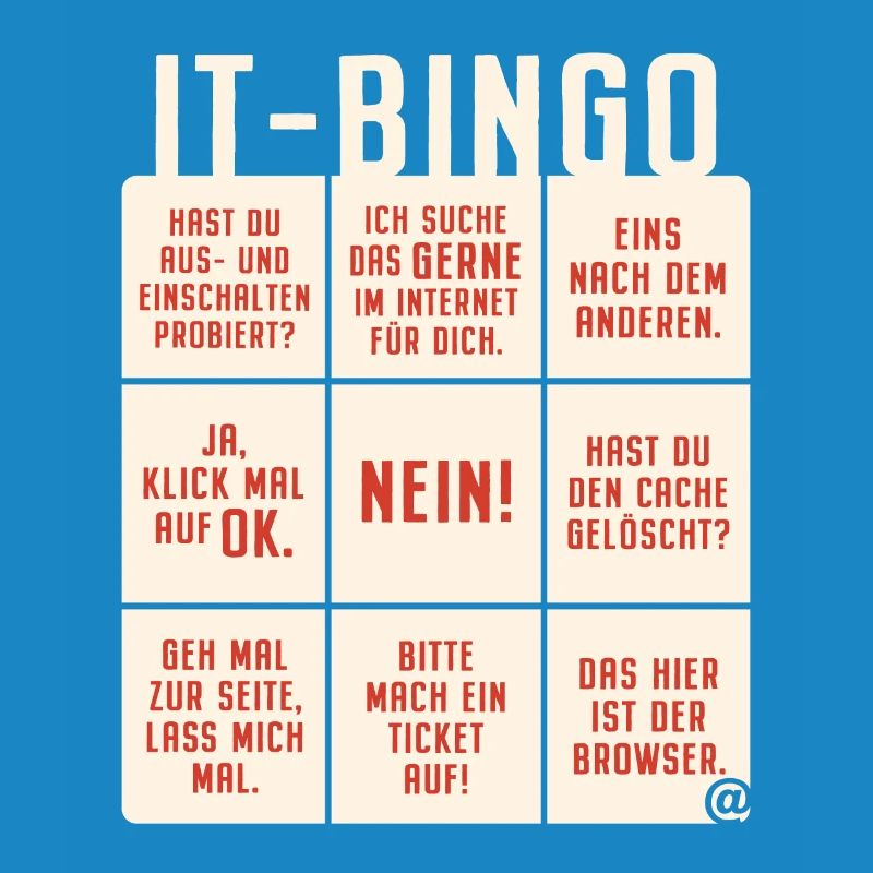 IT Support Bingo Service Desk IT Helpdesk Sysadmin