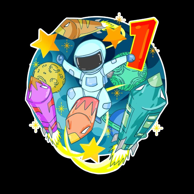 1er anniversaire 1 an Univers jeune astronaute