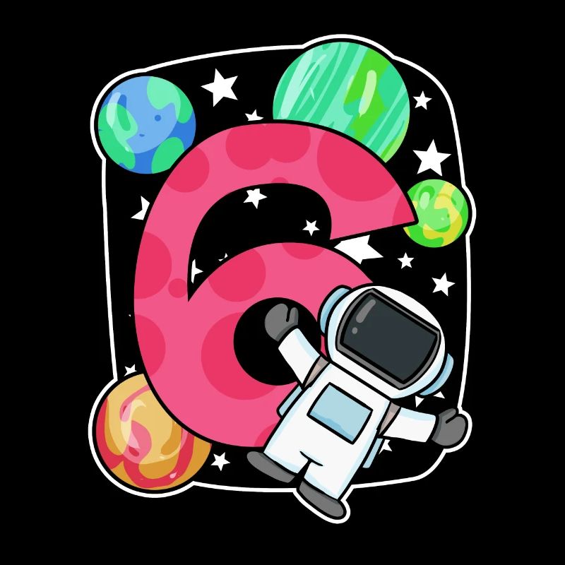 6th birthday 6 years young astronaut universe