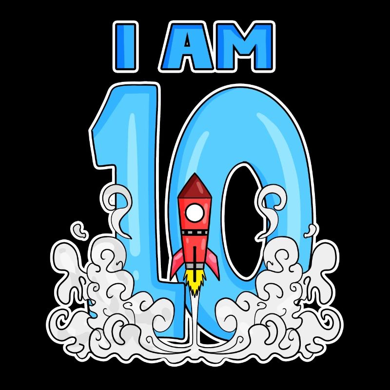 10th birthday - 10 years old Young rocket