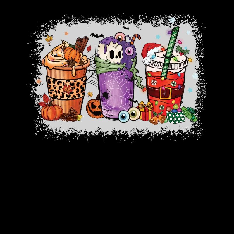 Coffee Cups Hallothanksmas Bleached