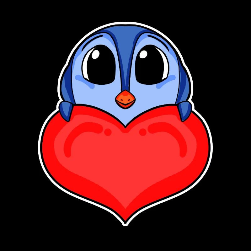 Penguin with Heart - Love Romantic