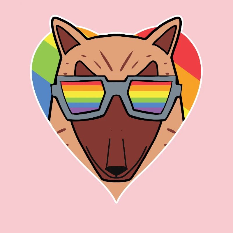 Regenbogen - Hund mit Brille