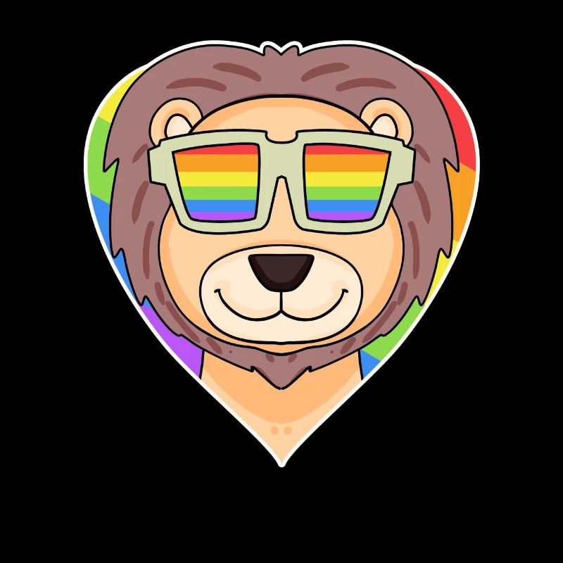 Regenbogen - Löwe mit Brille