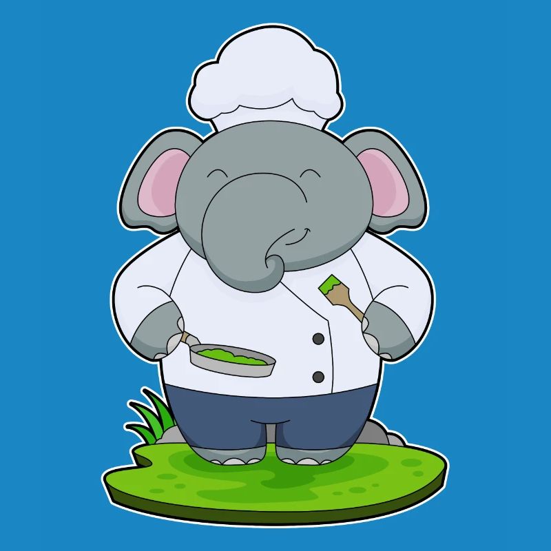 Cuisson à la poêle de cuisson d’éléphants