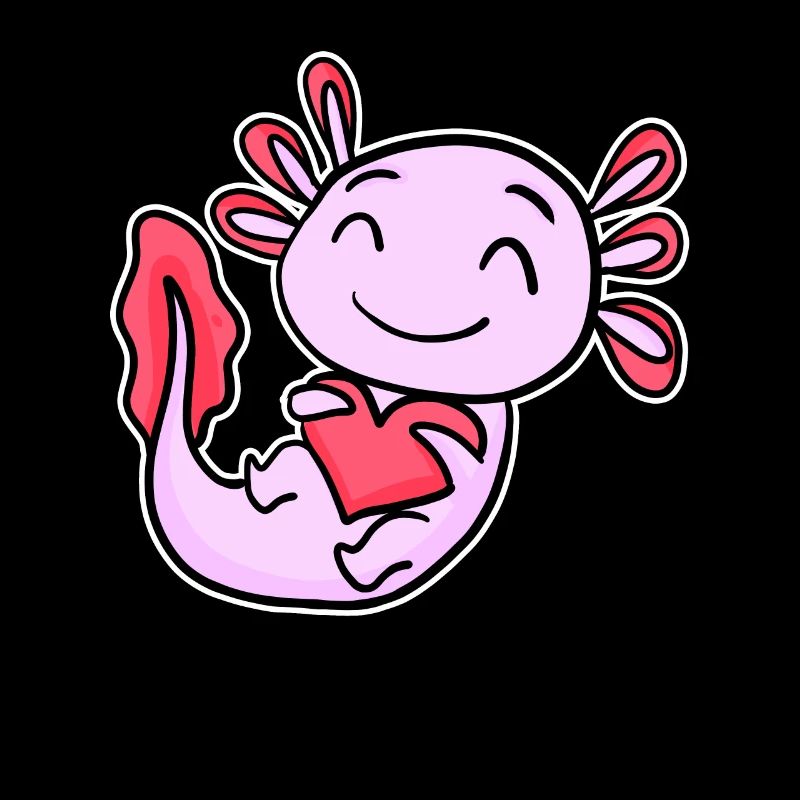 Axolotl Herz Liebe - Herz Motiv