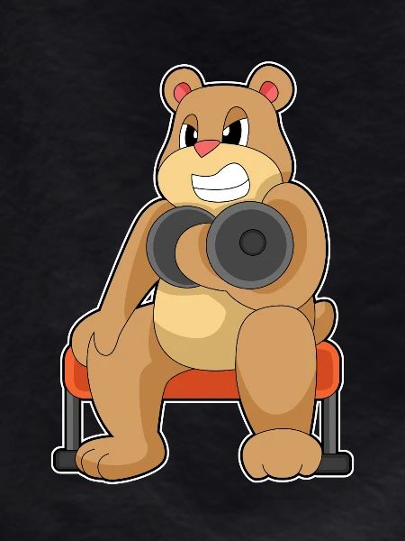 Bear Bodybuilder Dumbbell Bodybuilding