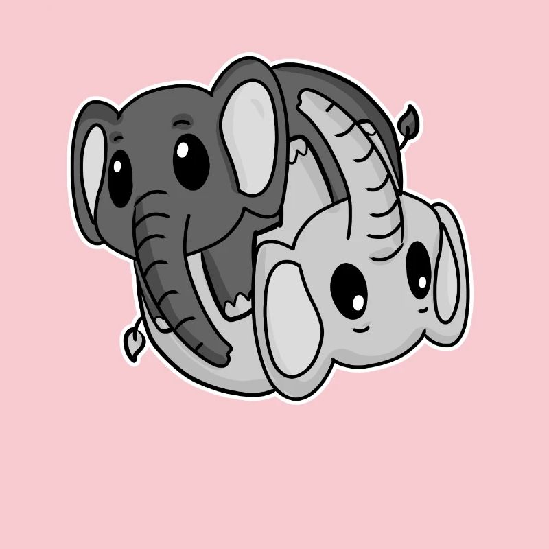 Elephant Yin Yang Symbol