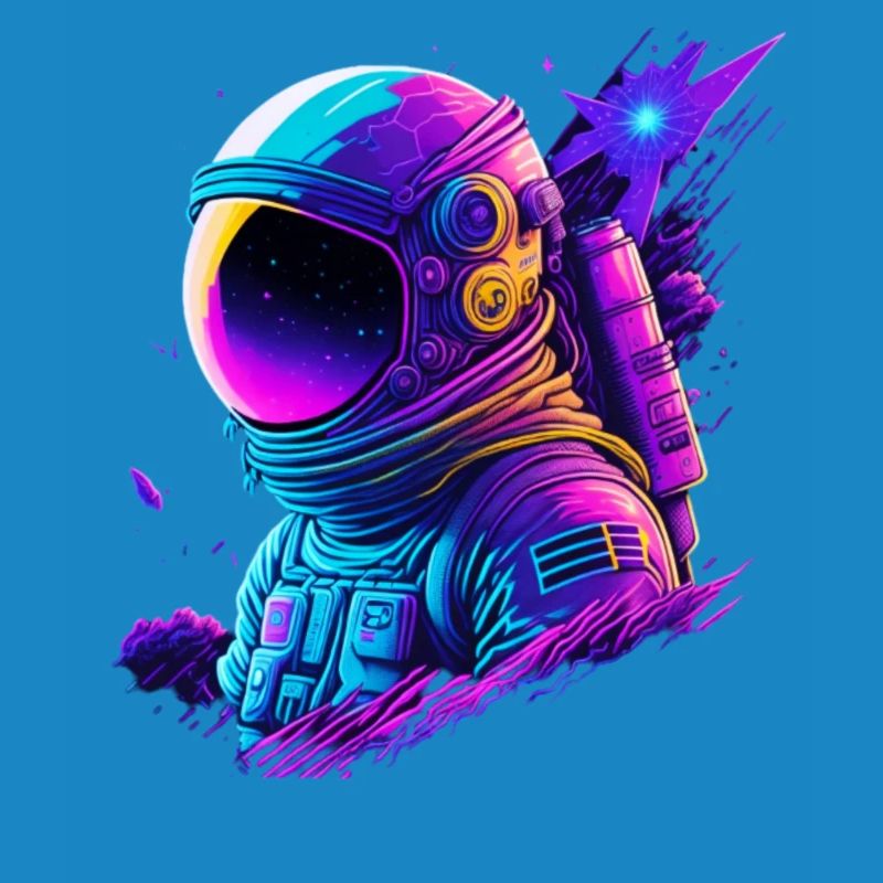 Synthwave Astronaute Space Explorer
