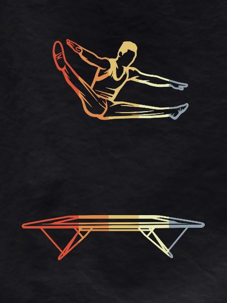 Funny trampoline boy