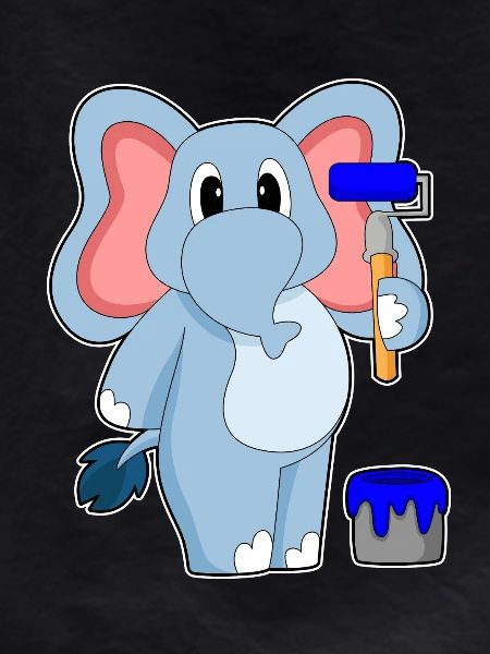 Elefant Maler Farbroller Malen
