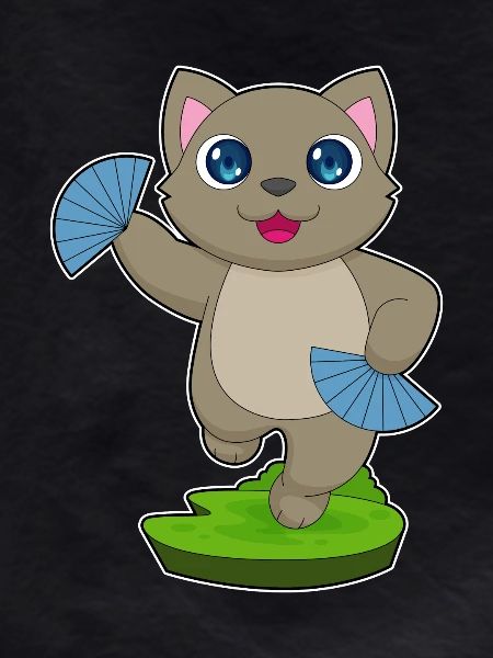 Cat Hand Fan