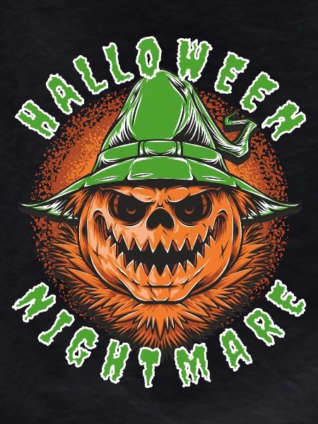 Green Haunted Pumpkin and Hat