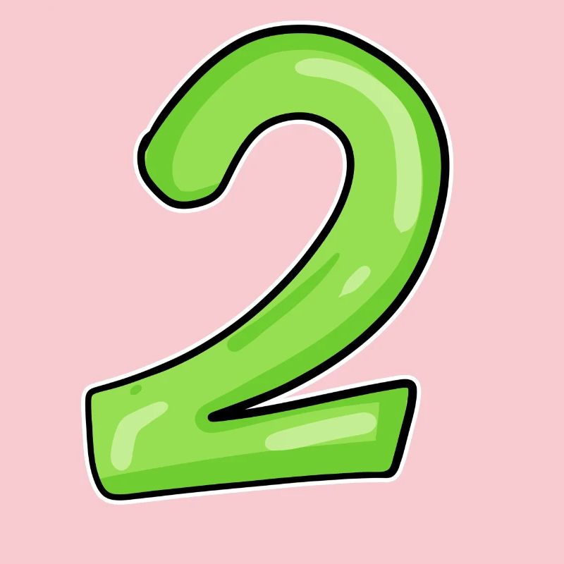 2 - Number - Number Two - 2 green