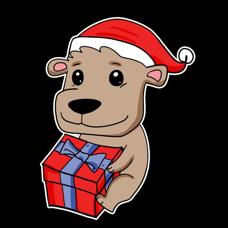 Ours avec chapeau de Père Noël - Noël