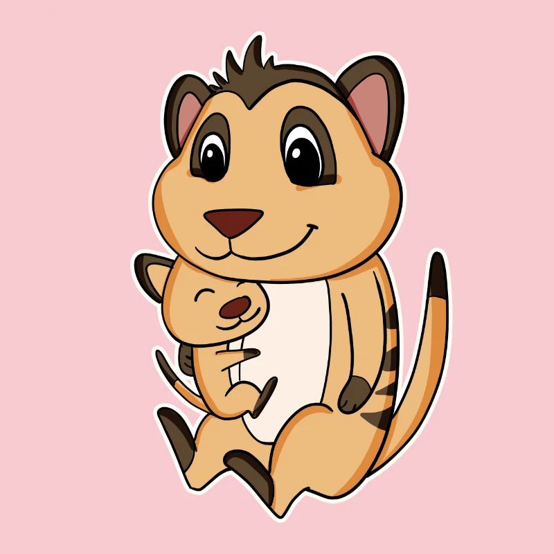Famille de suricates - Suricate avec bébé