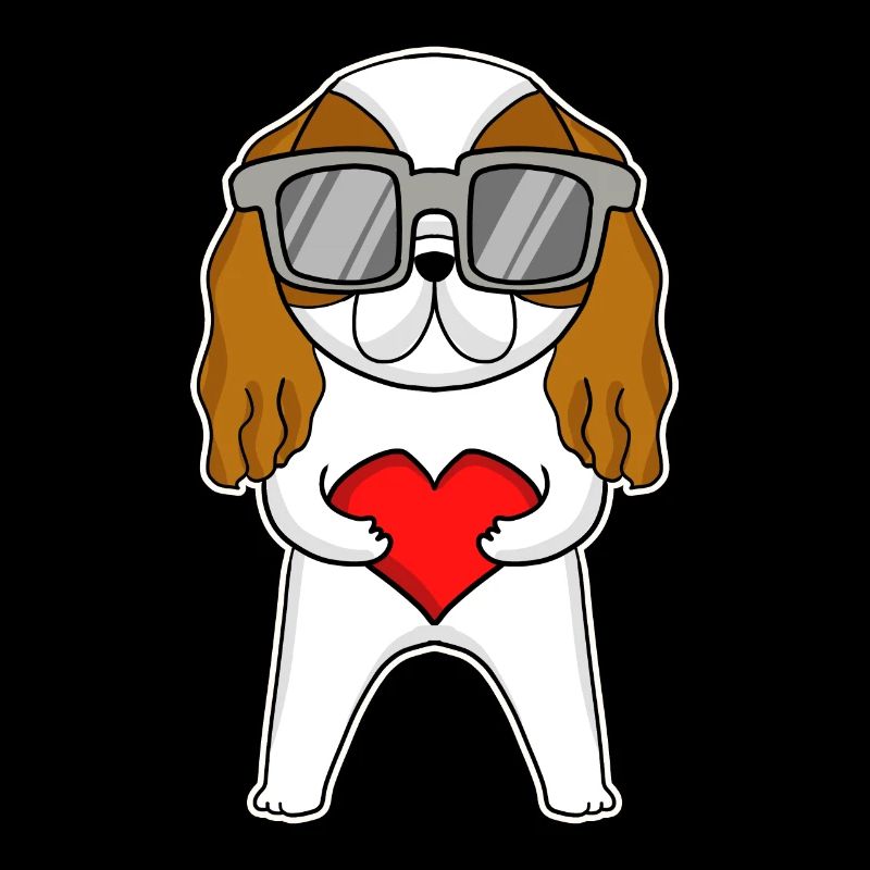 Hund mit Herz und Brille - Cavalier King Charles