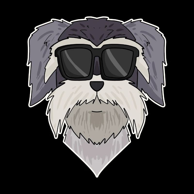 Chien schnauzer avec lunettes - chien cool