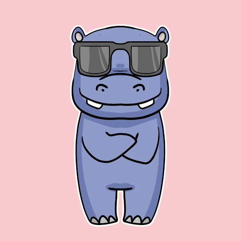 Nilpferd mit Brille