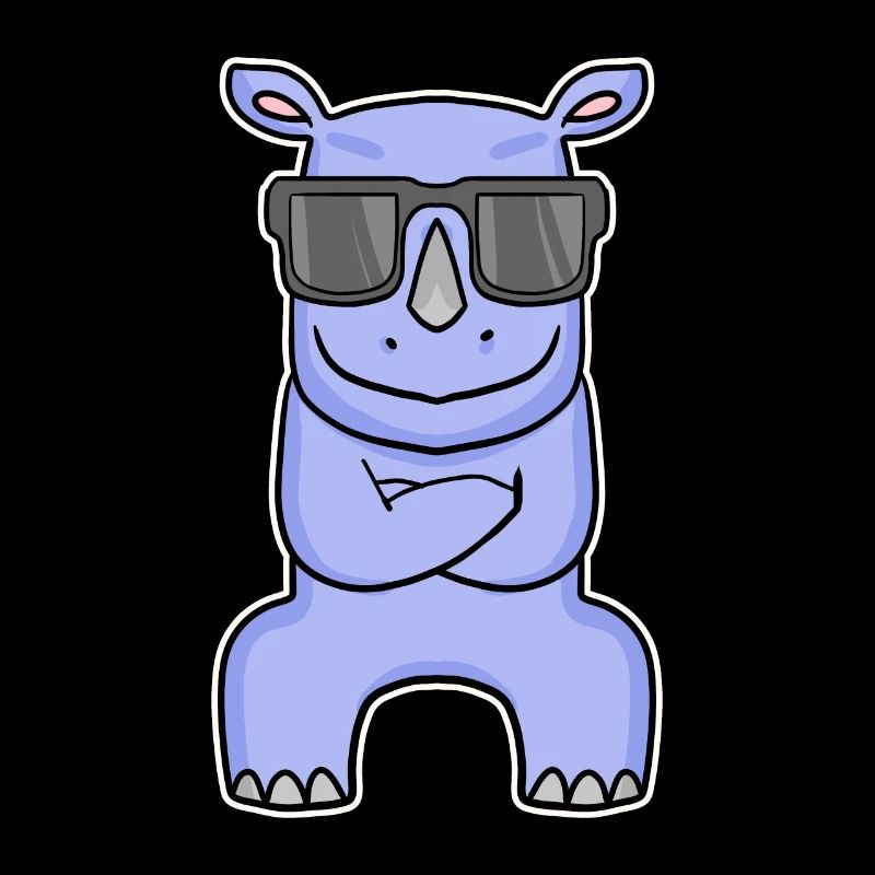 Nilpferd mit Brille