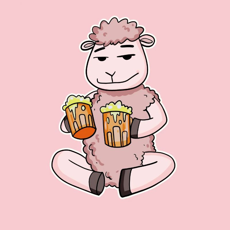 Schaf mit Bier