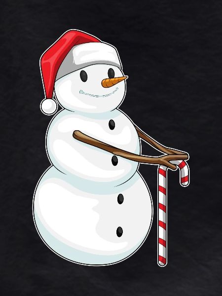 Snowman Christmas Candy Cane