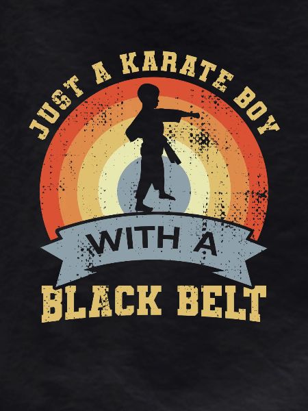 Karate boy with black belt