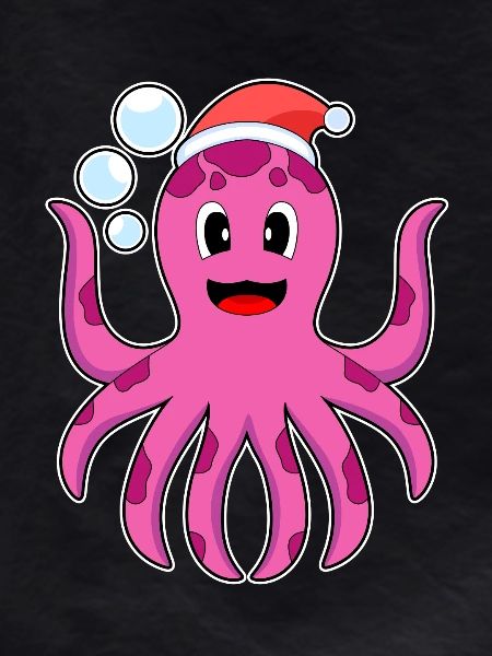 Octopus Christmas Santa Hat