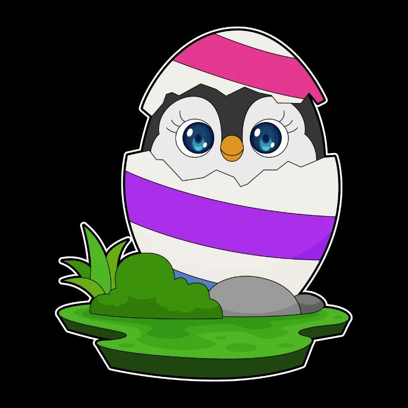 Oeuf de Pâques pingouin de Pâques