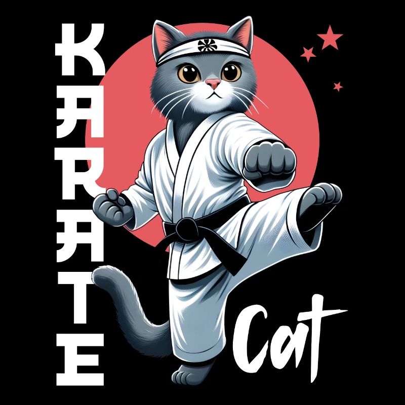 Drôle de chat Karaté Chat Arts Martiaux Design