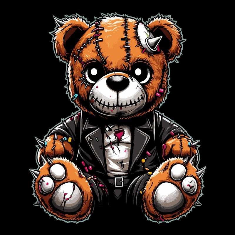 Punk Rebel Plush Teddy Bear