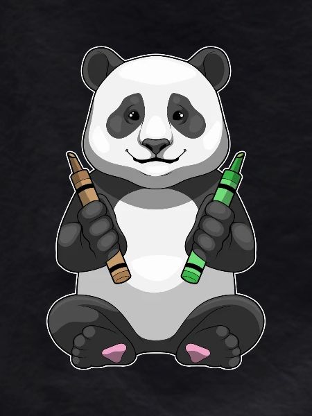 Panda Student Crayons School