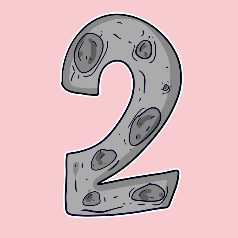 Two - 2 - Number Number Moon