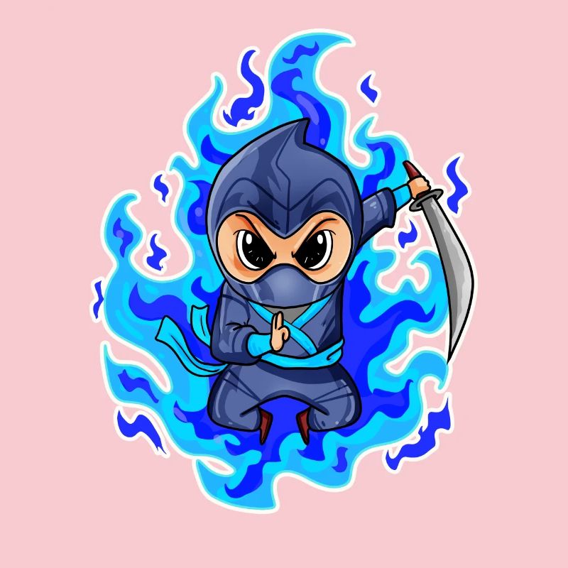 Ninja Motif Fire Blue
