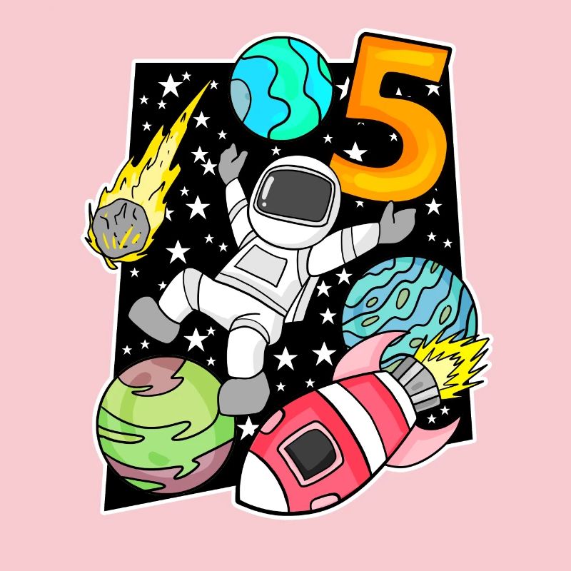 5e anniversaire Boy Astronaut Rocket