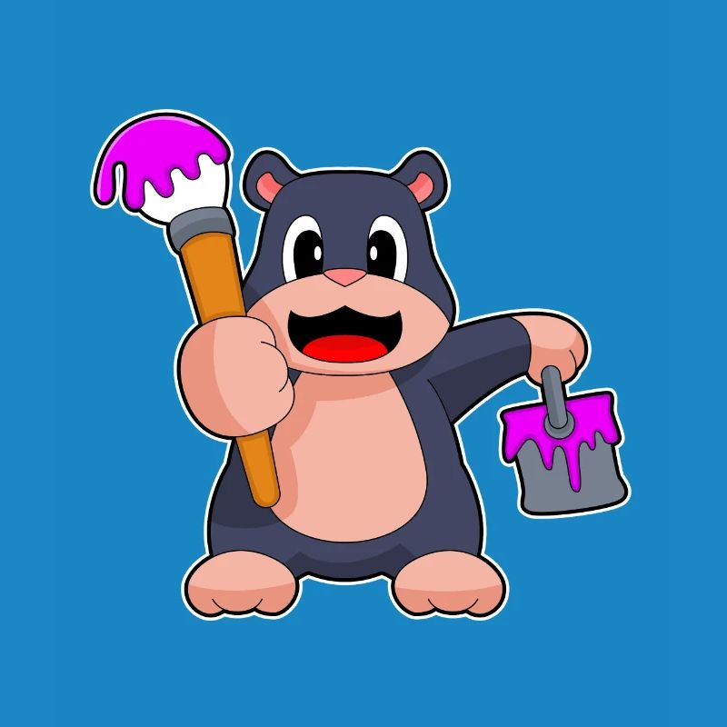 Mole, Painter, Brush, Paint