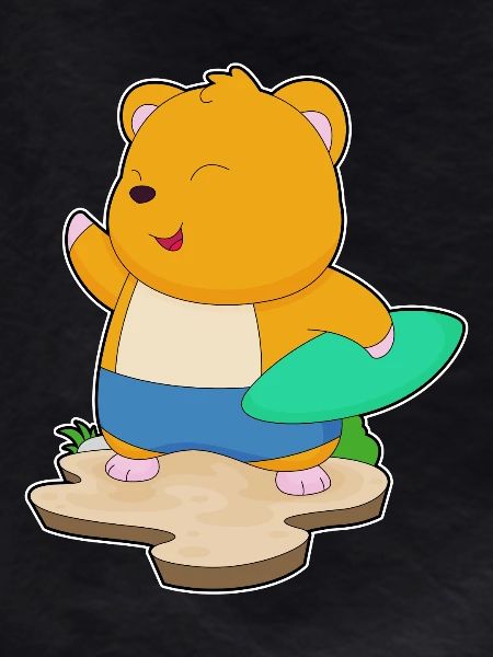 Hamster Surfing Surfboard Summer