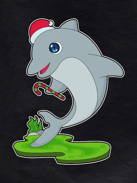 Dolphin Christmas Candy Cane